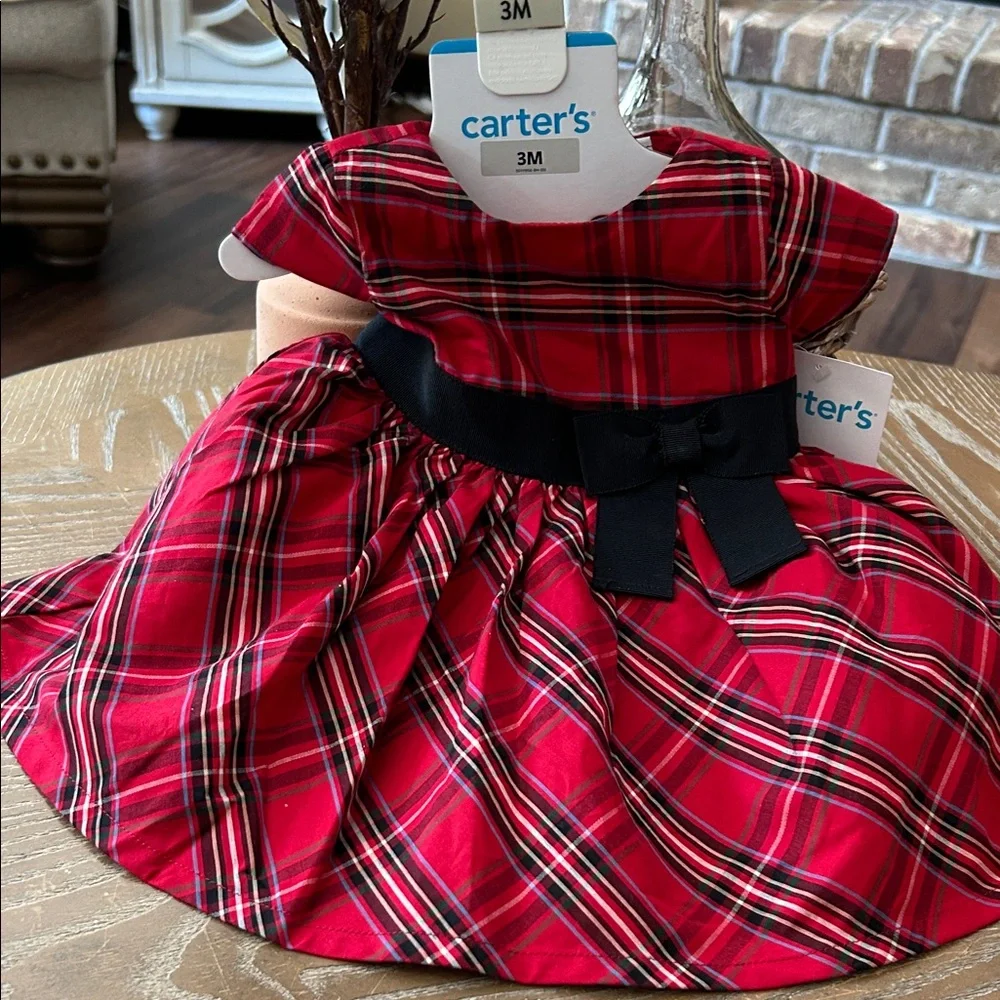 NWT! Baby Girl Carter's Red & Black Plaid Baby Holiday Dress